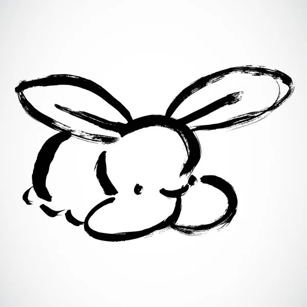 Lapin Sur Fond Blanc Horoscope Lunaire Signe Lapin Chinois Bonne — Image vectorielle