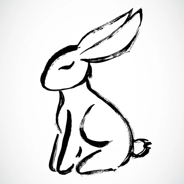 Lapin Sur Fond Blanc Horoscope Lunaire Signe Lapin Chinois Bonne — Image vectorielle