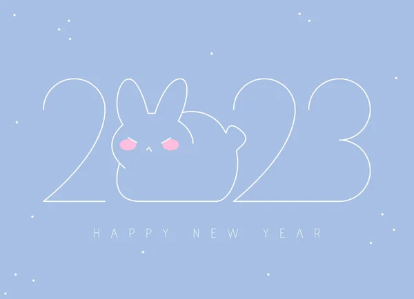 Chinesisches Neujahr 2023 Neujahr Kaninchenhoroskopzeichen Entwurf 2023 Neujahrssymbol Logodesign 2023 — Stockvektor