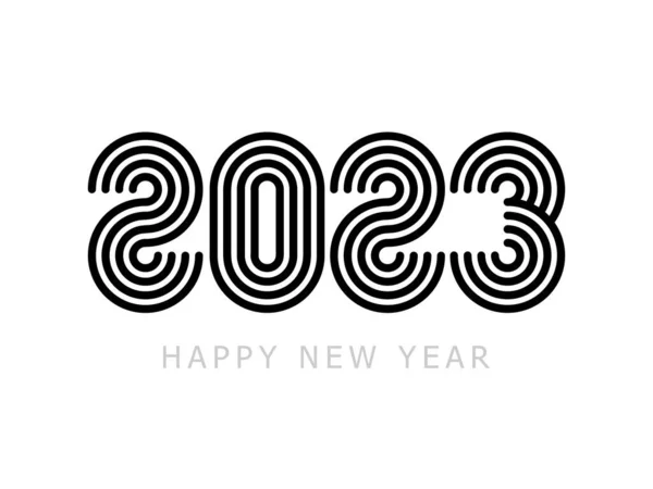 Happy New Year 2023 Vector Illustration Minimalistic Design Trendy Style — Stock Vector