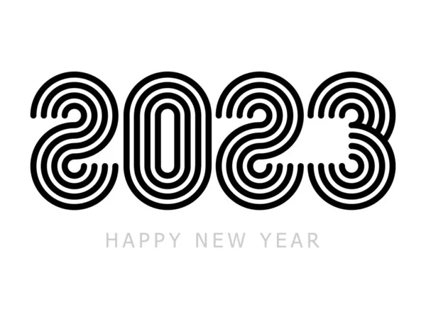 Feliz Año Nuevo 2023 Ilustración Vectorial Diseño Minimalista Estilo Moda — Archivo Imágenes Vectoriales