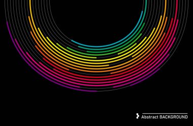 Fütürist veri ağı bağlantı elemanları. Soyut gökkuşağı dalgası. Soyut asgari vektör arkaplan tasarımı. Çok renkli tasarım. Soyut Hat. Soyut renk arkaplanı