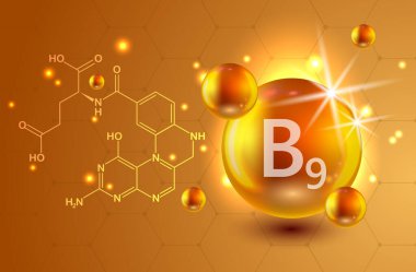 Beslenme işareti kavramı vektör. Vitamin B9 gücünü