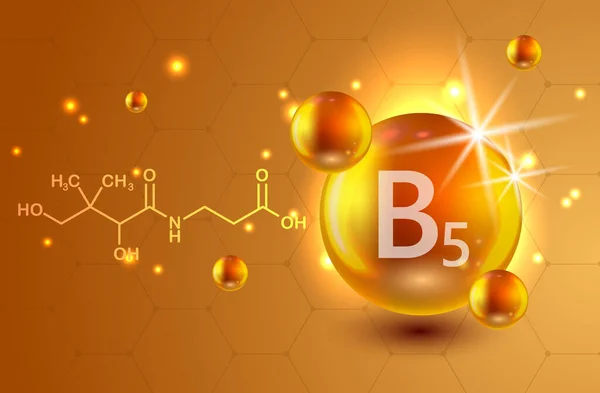 Voeding Teken Vector Concept Kracht Van Vitamine Chemische Formule — Stockvector