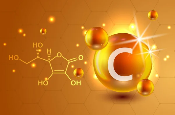 Concepto Vector Signo Nutricional Poder Vitamina Fórmula Química — Vector de stock