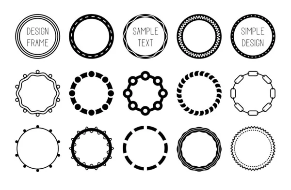 Simple Line Perfect Circle Abstract Frameset Simple Frameset Circular Collection — Stock Vector