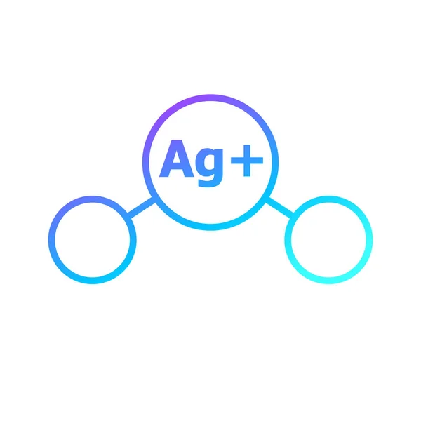 Íons Prata Ícone Proteção Antibacteriana Íons Prata Atuando Ícone Propriedades — Vetor de Stock
