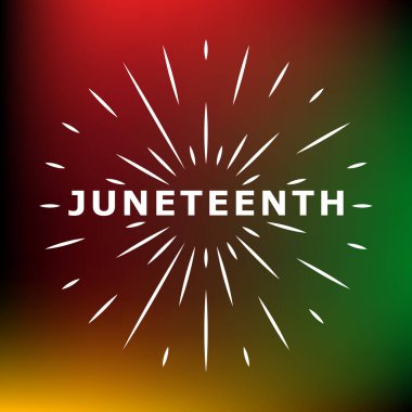 Haziran 'da. Özgürlük ya da Özgürlük Günü. Yıllık Amerikan bayramı, 19 Haziran 'da kutlandı. Afro-Amerikan tarihi ve mirası. Poster, tebrik kartı, afiş ve geçmiş. Vektör çizimi. Afrika renkleri siyah, kırmızı, sarı, yeşil