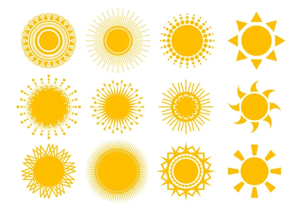 Des Icônes Soleil Eléments Pour Design Illustration Vectorielle — Image vectorielle