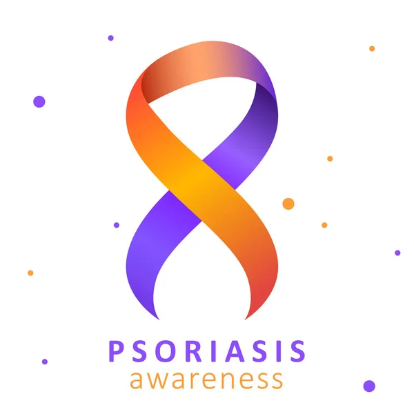 Mes Conciencia Psoriasis Mes Acción Contra Psoriasis Apoyo Celebración Dedicación — Vector de stock