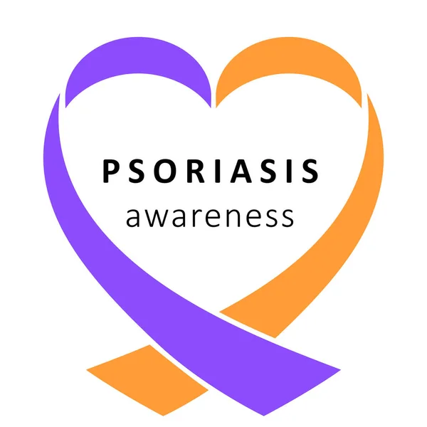 Mes Conciencia Psoriasis Mes Acción Contra Psoriasis Apoyo Celebración Dedicación — Vector de stock