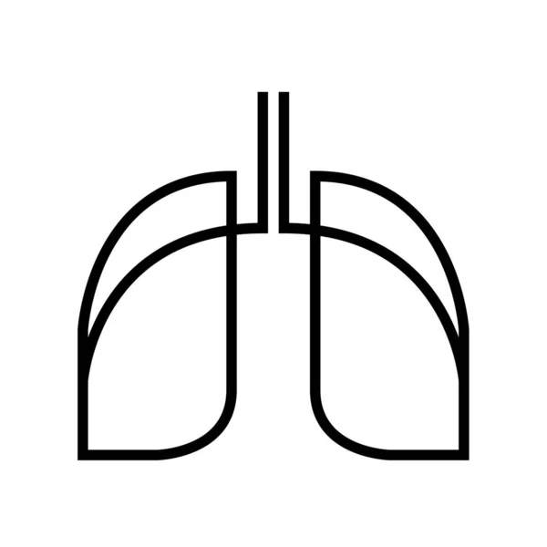 Símbolo Pulmones Respirando Ejercicio Salto Cáncer Pulmón Asma Tuberculosis Neumonía — Archivo Imágenes Vectoriales