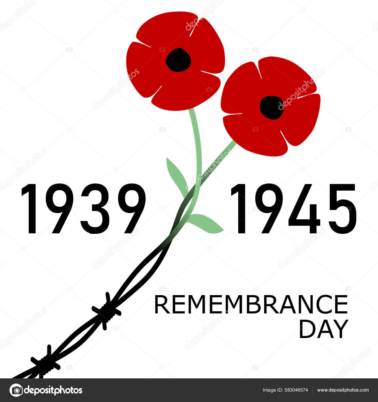 Day Remembrance Reconciliation Red Poppy Flower Commemorative Symbol