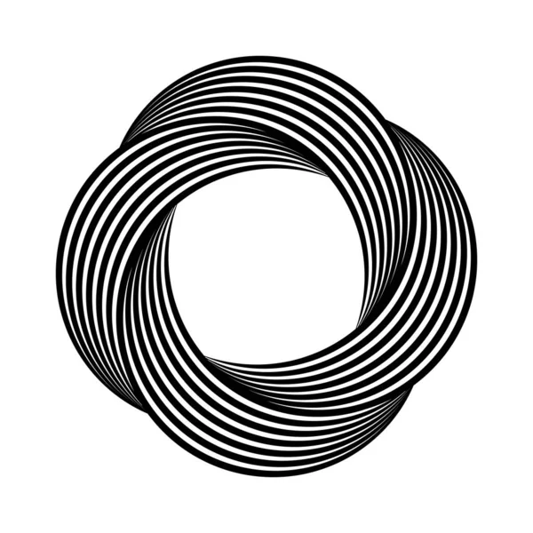Pulsating Spherical Graphic Constructed Series Lines Black White Lines Sign — ストックベクタ