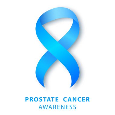 Prostate cancer awareness. Blue ribbon. Men's health ribbon