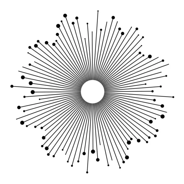 抽象ベクターの背景 接続された線とドットを持つ抽象的な渦巻きフォーム 小さなグラフィックス抽象的な背景ベクトルイラストレーションで構成 — ストックベクタ