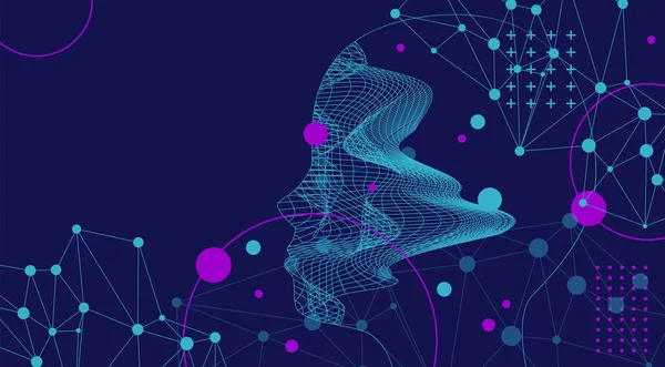 Artificial Intelligence Concept Creative Brain Concept Background Vector Science Illustration — Stockový vektor