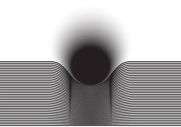 Abstract Art Line Design Mass Gravity Concept Move Circle Line — 图库矢量图片