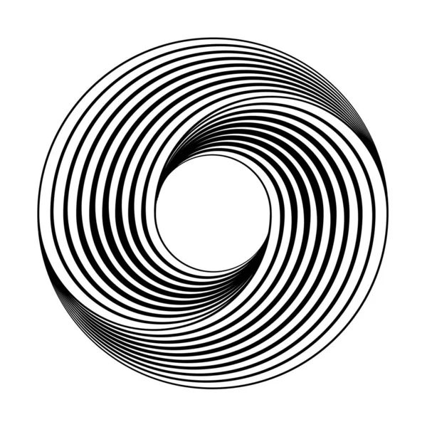 Pulsating Spherical Graphic Constructed Series Lines Black White Lines Sign — Διανυσματικό Αρχείο