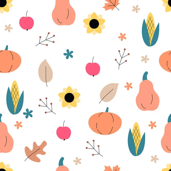 Thanksgiving Day Event Seamless Pattern Vector Symbol Design Element Sign — Vettoriale Stock