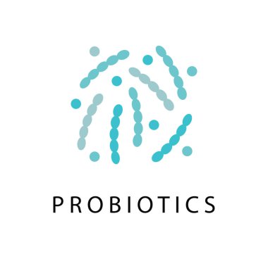 Probiyotik bakteri tasarım vektör. Lactobacillus probiyotik bakteri ile tasarım kavramı. Prebiyotik sağlıklı beslenme madde ile tasarım