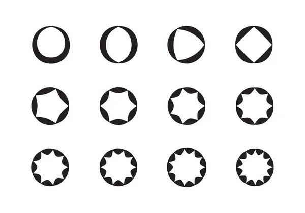 円グラフ図 異なる色の円のセットを隔離します インフォグラフィック要素の丸い形 円グラフセグメントセットベクトルダイアグラムセグメント円テンプレート サークルセグメントセット 様々なセクターが等しい部分に円を分割します — ストックベクタ