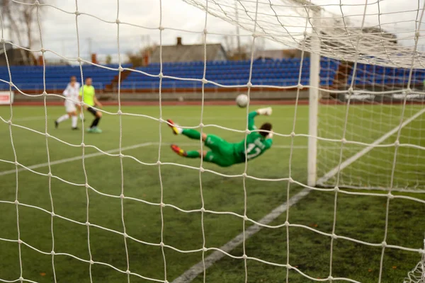 Background Football Goalkeeper Net Football Gates — Stock Photo, Image