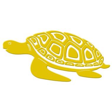 Kaplumbağa. Web simgesi basit illüstrasyon, Altın Kaplumbağa Şans Sembolü