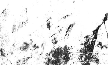 Soyut Siyah ve Beyaz Çizim Arkaplanı. Kırık, Nokta ve Noktalarda Kirli Desenli Grunge Vintage Surface.