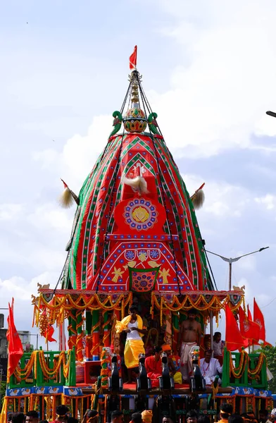 Kuzey 24 parganas, Batı Bengal tarihi 09.10.2022. Ünlü Hint festivali Rath yatra kutlaması..