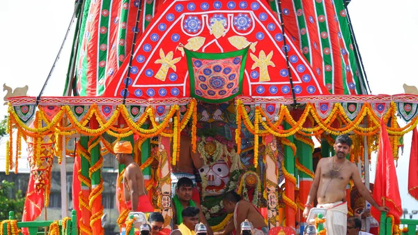 Kuzey 24 parganas, Batı Bengal tarihi 09.10.2022. Ünlü Hint festivali Rath yatra kutlaması..