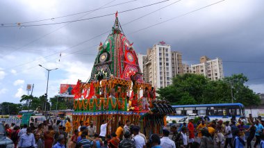 Kuzey 24 parganas, Batı Bengal tarihi 09.10.2022. Ünlü Hint festivali Rath yatra kutlaması..