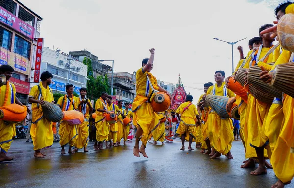 North Parganas West Bengal Dated 2022 Devotees Play Dhol Drum — Stock fotografie