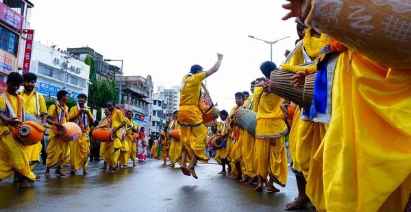 North Parganas West Bengal Dated 2022 Devotees Play Dhol Drum — Stock Photo, Image
