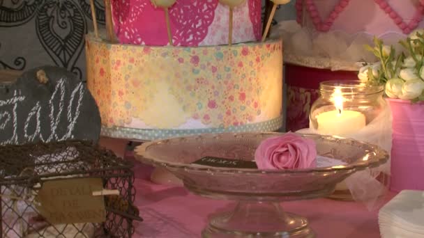 Biscuits Flowers and Candles 2 — Stock Video