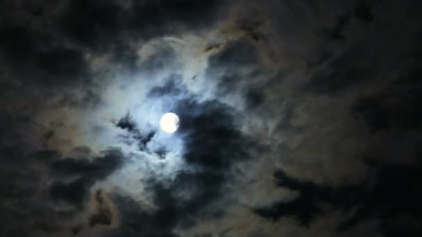 Lua cheia e nuvens 04 — Vídeo de Stock