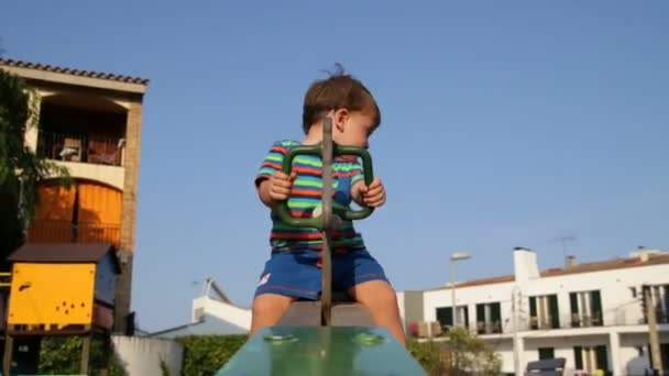 Baby Toddler în the Park Spring Bouncer 01 — Videoclip de stoc