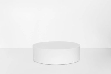 Beyaz yuvarlak podyum. Vektör illüstrasyonu.