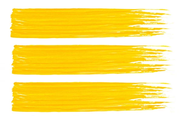 Smears Yellow Paint White Background — Photo