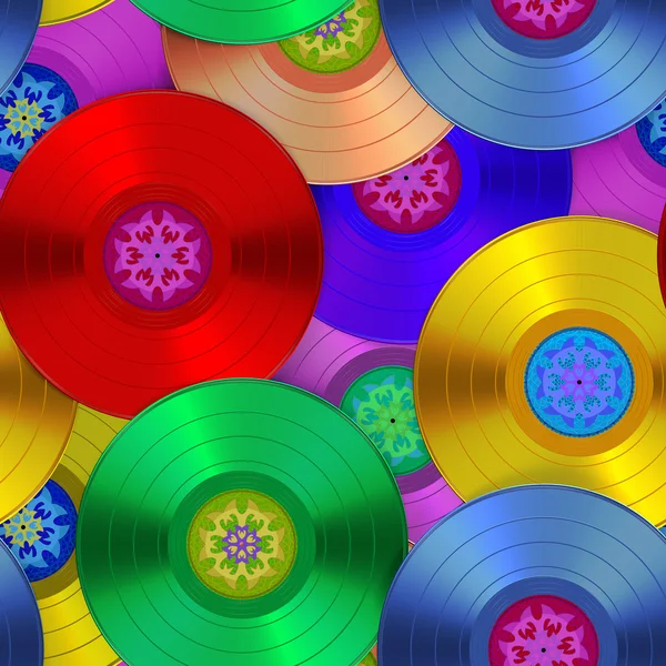 Color phonograph records, seamless texture — Stock Photo, Image