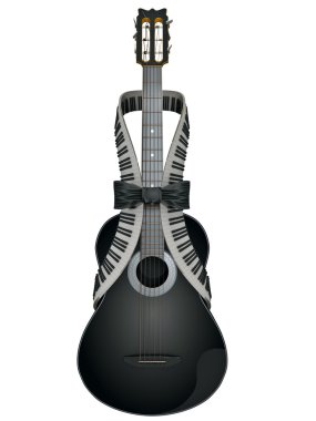 Gitar ve piyano klavyesi