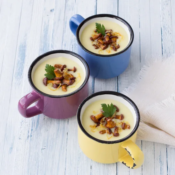 Potato cream soup with wild mushrooms — Stock Image Potato cream soup with wild mushrooms Stock Picture