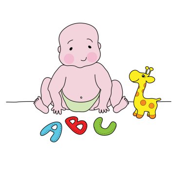 bebek oyuncaklarla oynuyor