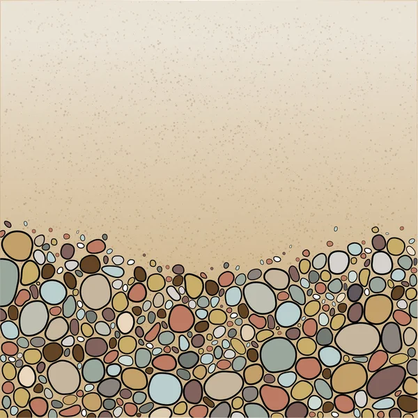 taş parlak renklerde olan kart. renkli çakıl taşları arka plan, vektör çizim.