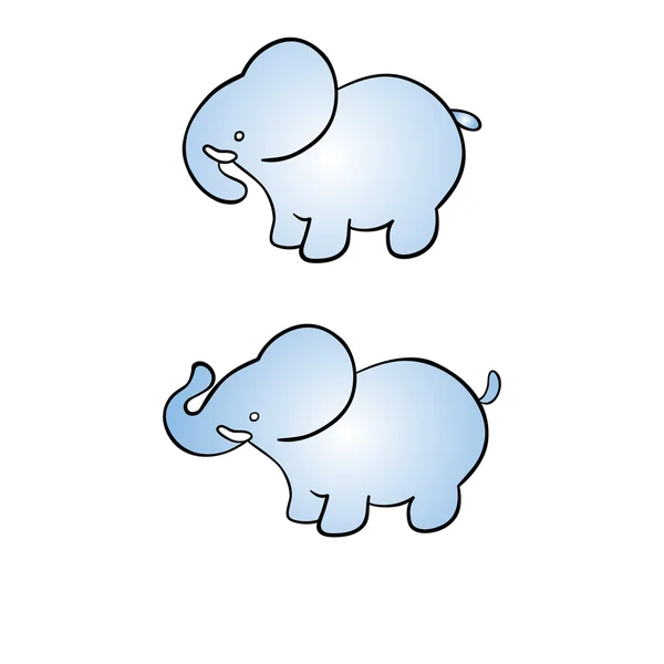 Deux éléphants — Image vectorielle