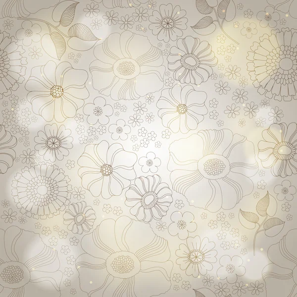 Fond floral avec lumières — Image vectorielle
