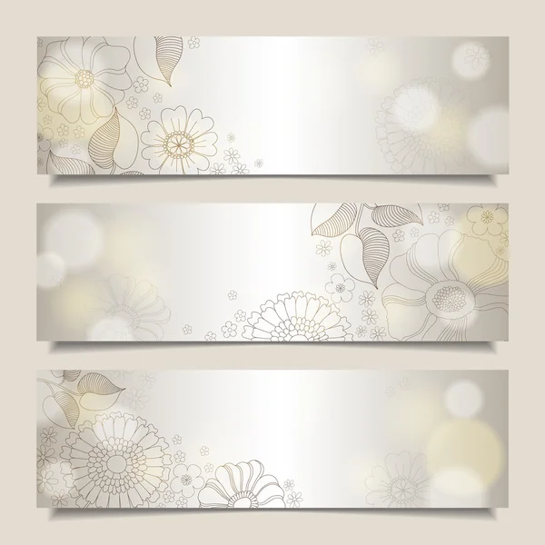 çiçek ve ışıklar ile yatay Banner