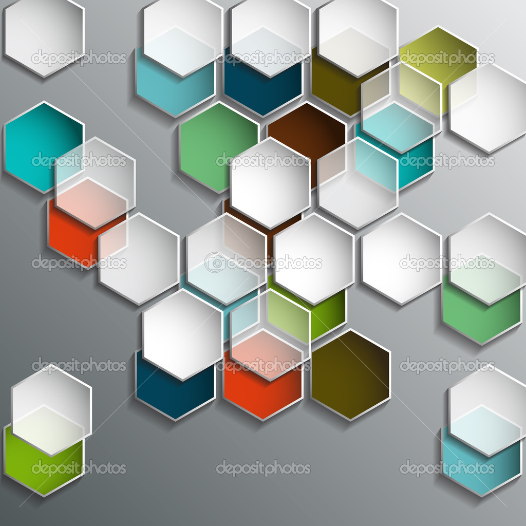 Background with transparent hexagons