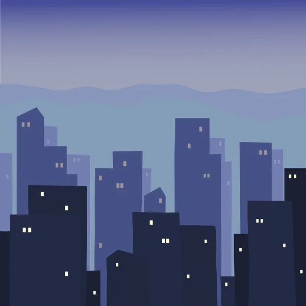 Gece şehir — Stok Vektör