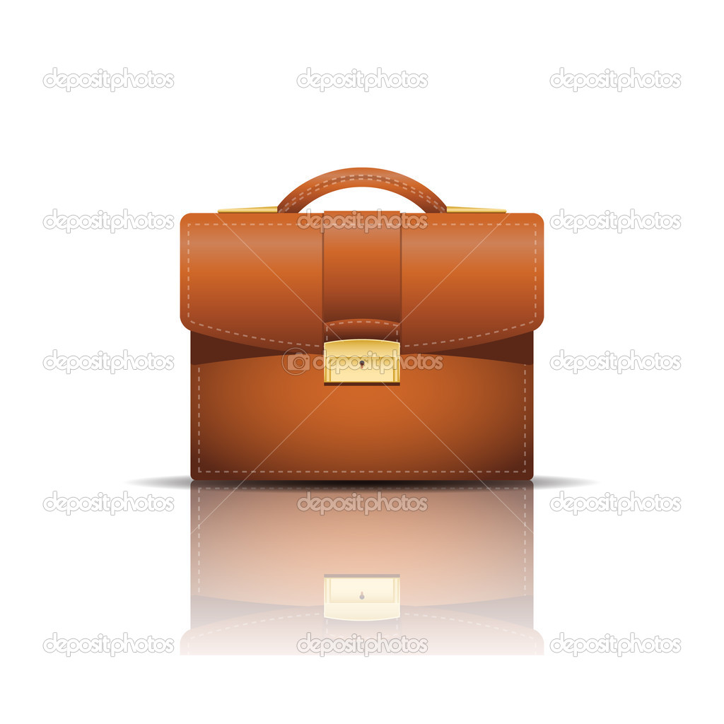 Business briefcase isolated on white background.